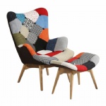 Replica Patchwork Featherston Lounge Chair (with Ottoman)